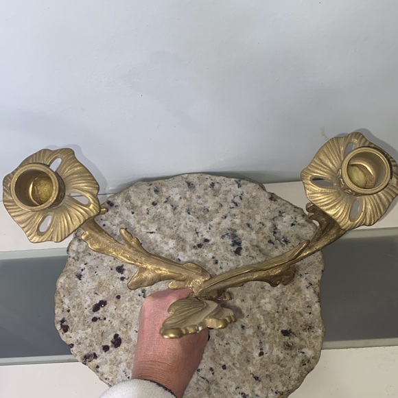 Vintage Brass Art Nouveau Acanthus Ornate Wall Hanging Candelabra - Picture 11 of 12